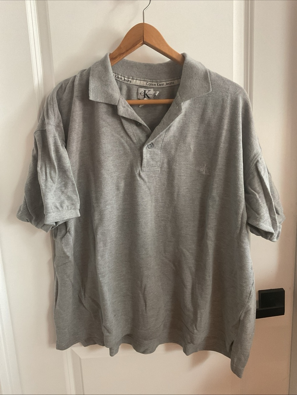 Calvin Klein - Grey Polo Shirt - Subtle CK Embroidery - Men’s Size X-Large